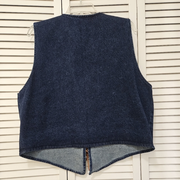 Women's Vintage 90's Denim Texas Theme Decorated Vest - Picture 7 of 7